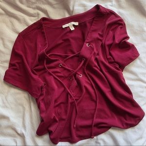 Express Tops - Lace Up Shirt Express Tops - Lace Up Shirt
